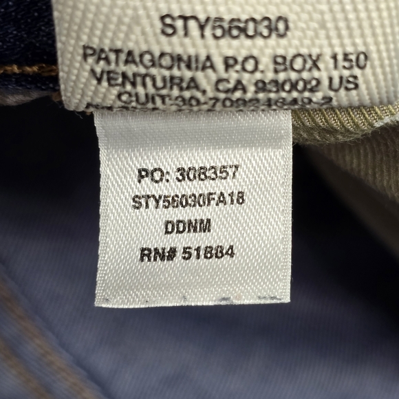 Patagonia Iron Clad Blue Denim Slim Fit Jeans Size 32 x 34 - Picture 8 of 12